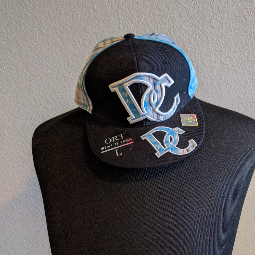 Washington DC Teal Blue Embroidered Flat Brim Ball